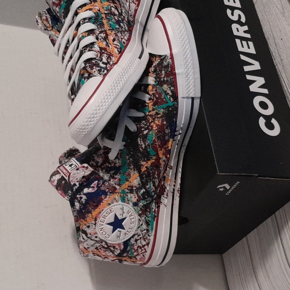 ๐ BY REQUEST ๐ Custom Painted Multicolor Graffiti Converse High Tops - Picture 3 of 16